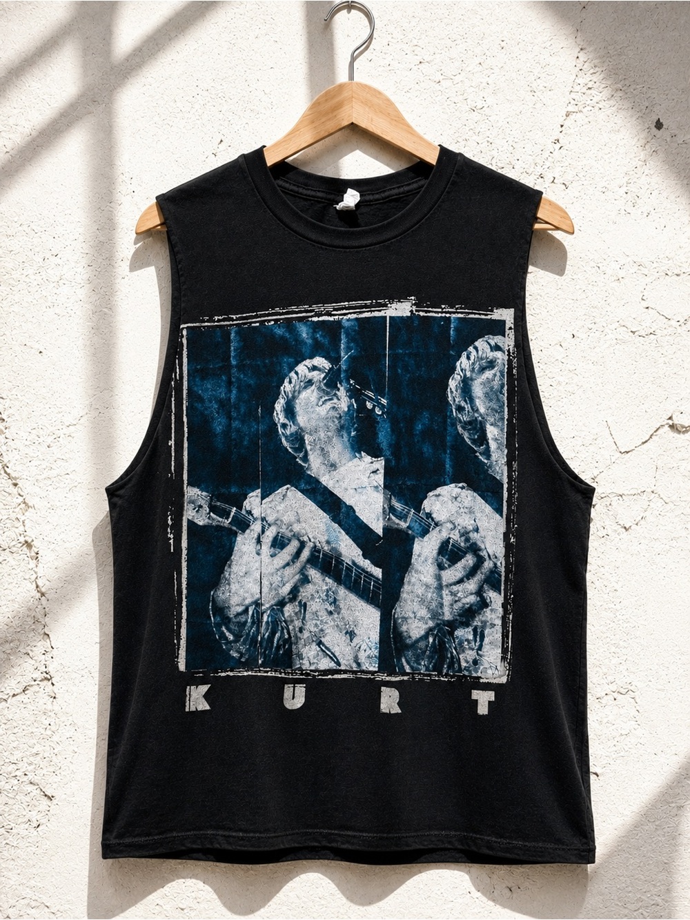 Kurt Cobain Graphic Band Tee Cutoff Sleeveless Tank | Nirvana | Size S